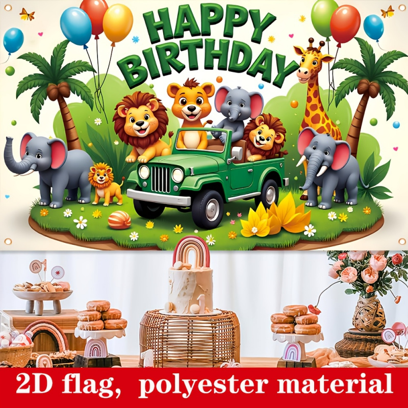 1 unidade, banner plano 2D de  - Outdoor Adventure Birthday Party avaliação e preço
